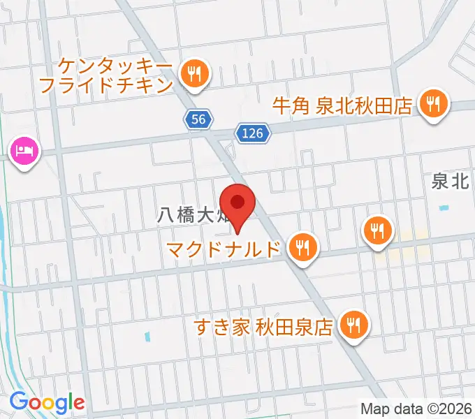 秋田北センター ヤマハミュージックの地図