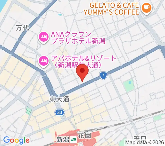 ヤマハミュージック 新潟店の地図
