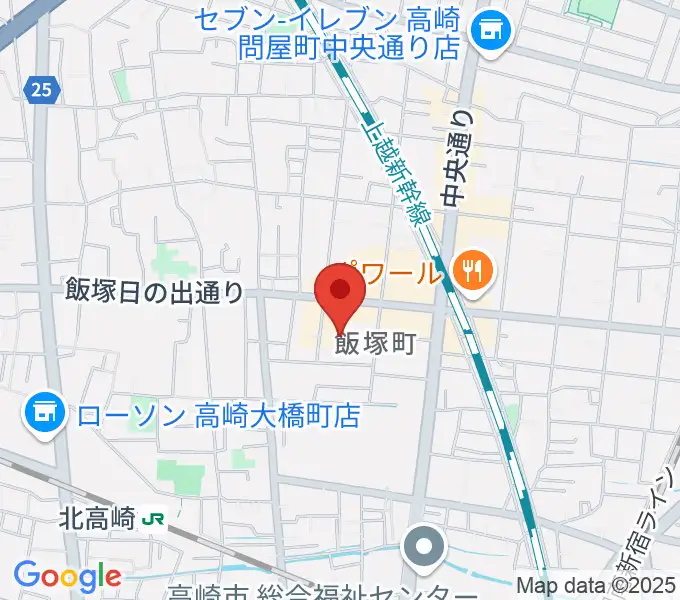 ヤマハミュージックスクエア 高崎の地図