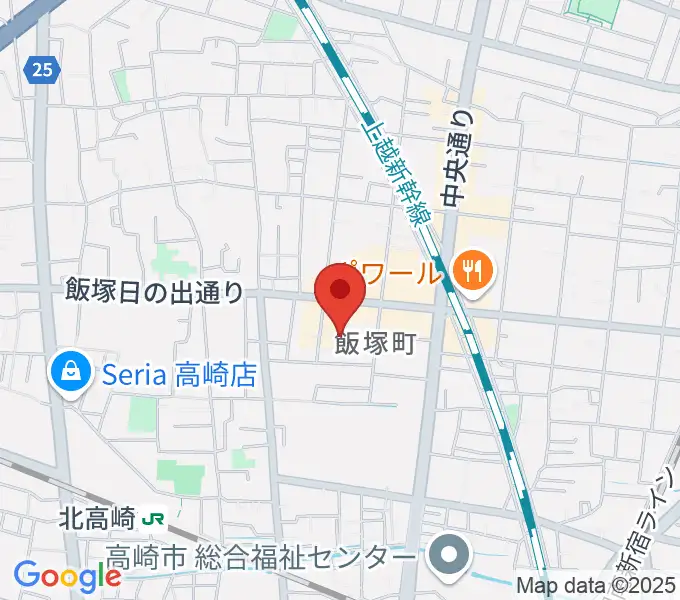 ヤマハミュージックスクエア 高崎の地図