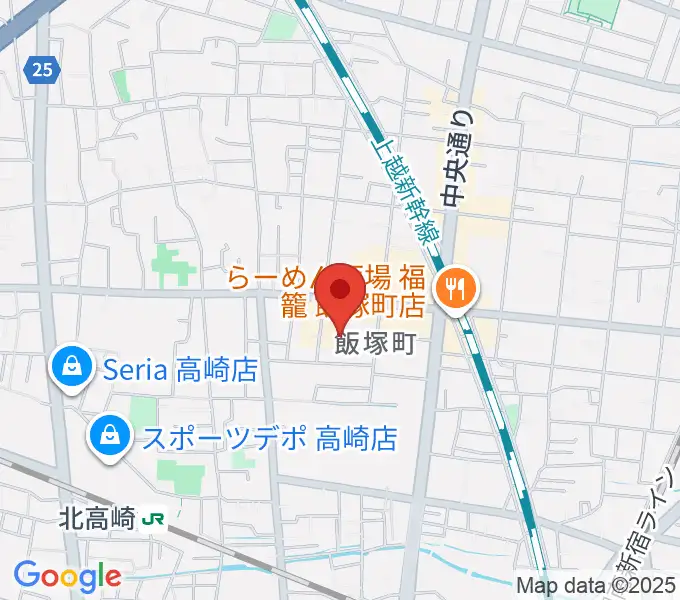 ヤマハミュージックスクエア 高崎の地図