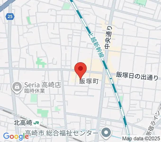 ヤマハミュージックスクエア 高崎の地図