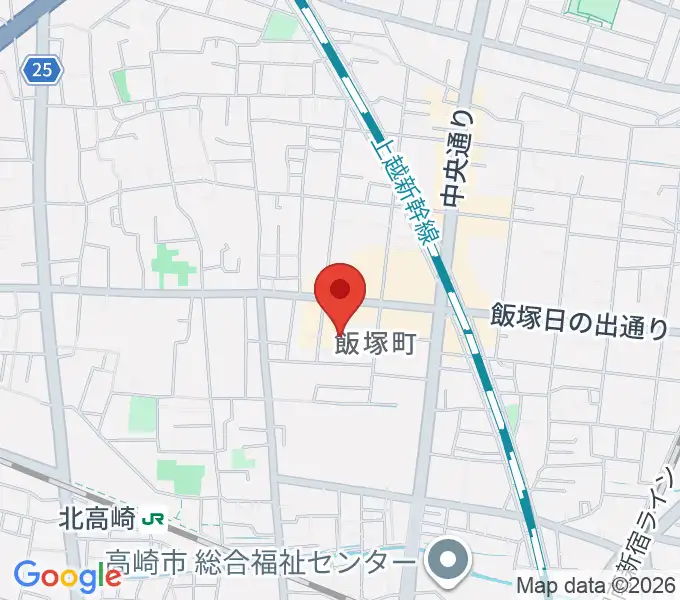 ヤマハミュージックスクエア 高崎の地図