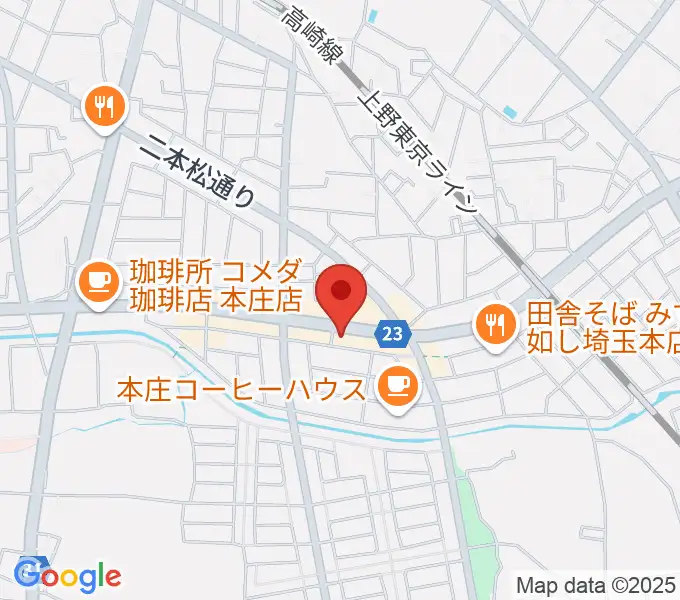 ヤマハミュージック 本庄店の地図