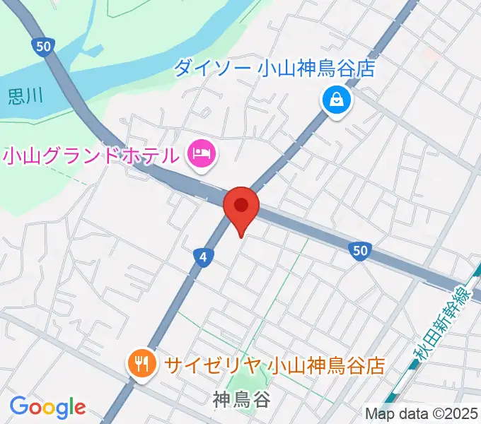 ヤマハミュージック 小山店の地図