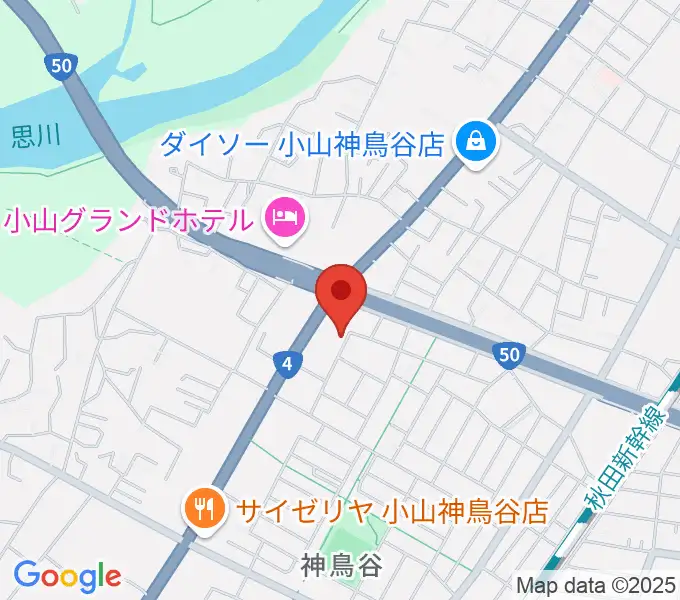 ヤマハミュージック 小山店の地図