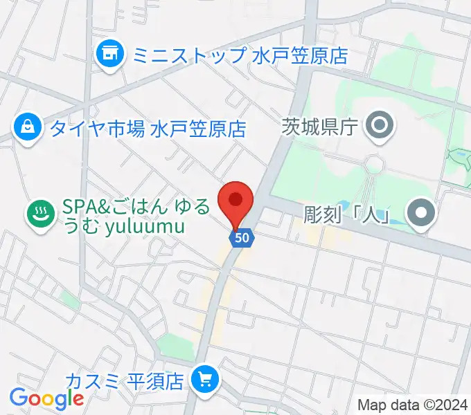 ヤマハミュージック 水戸店の地図