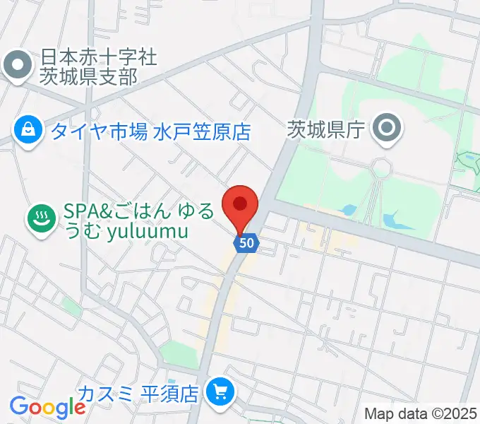 ヤマハミュージック 水戸店の地図