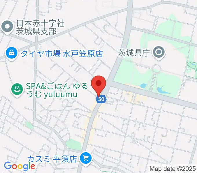 ヤマハミュージック 水戸店の地図