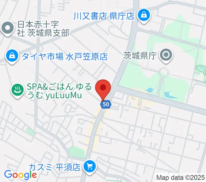 ヤマハミュージック 水戸店の地図