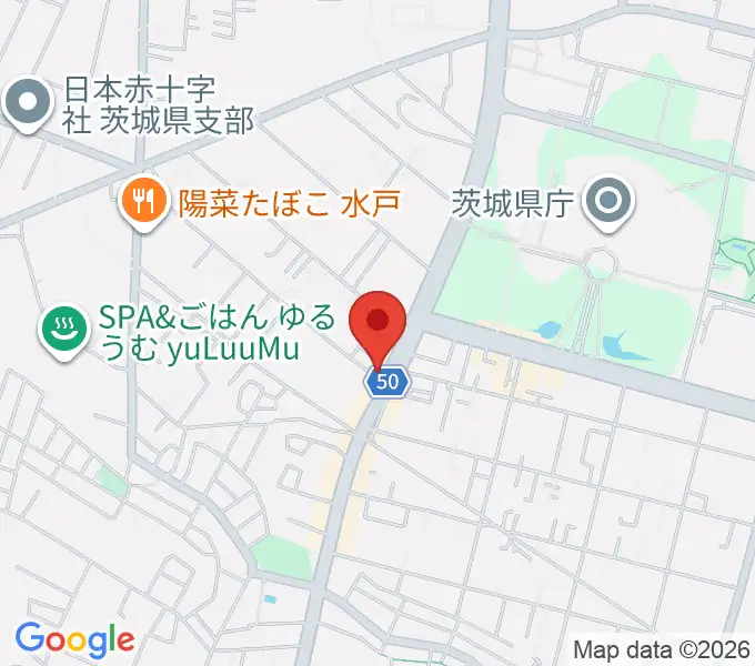 ヤマハミュージック 水戸店の地図