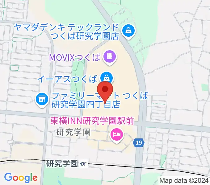 ヤマハミュージックスクエアつくばの地図