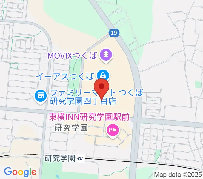 ヤマハミュージックスクエアつくばの地図