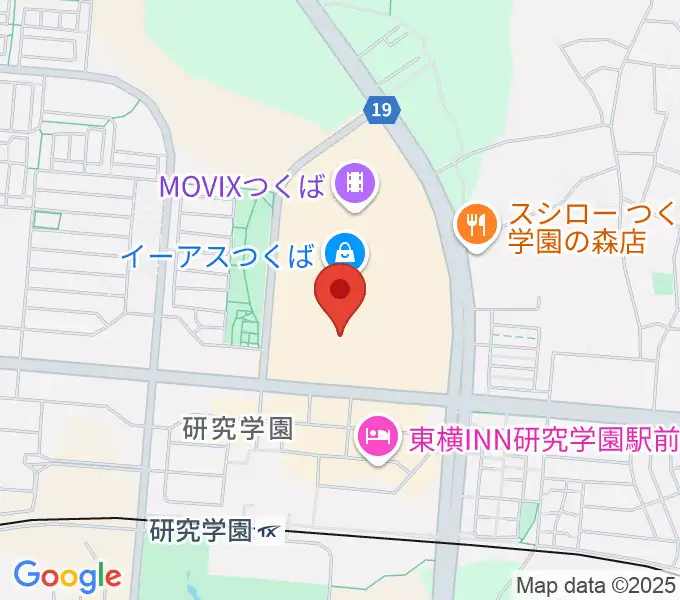 ヤマハミュージックスクエアつくばの地図