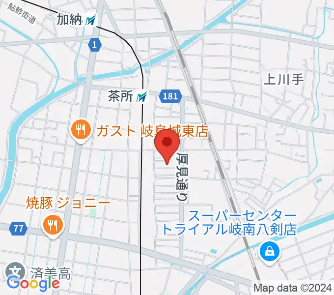 羽田しのぶ音楽教室の地図