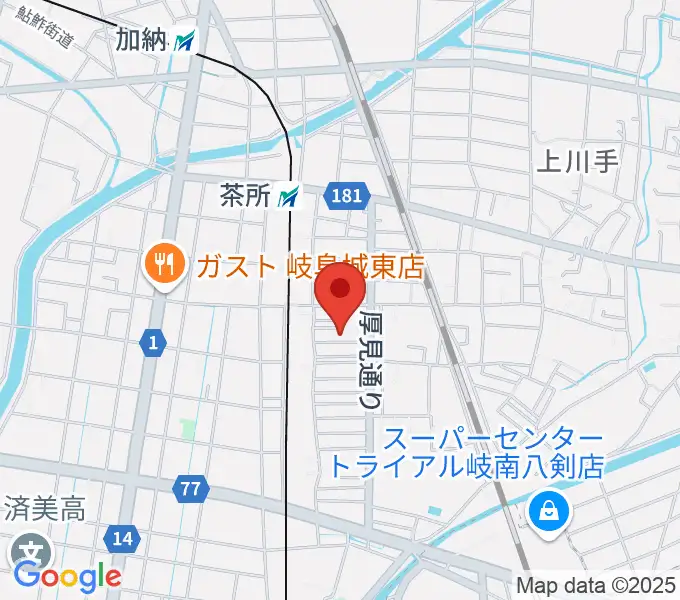 羽田しのぶ音楽教室の地図