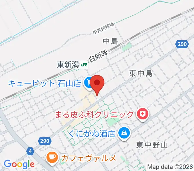 東新潟センター ヤマハミュージックの地図