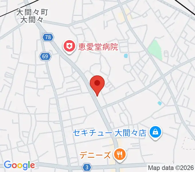 大間々センター ヤマハミュージックの地図