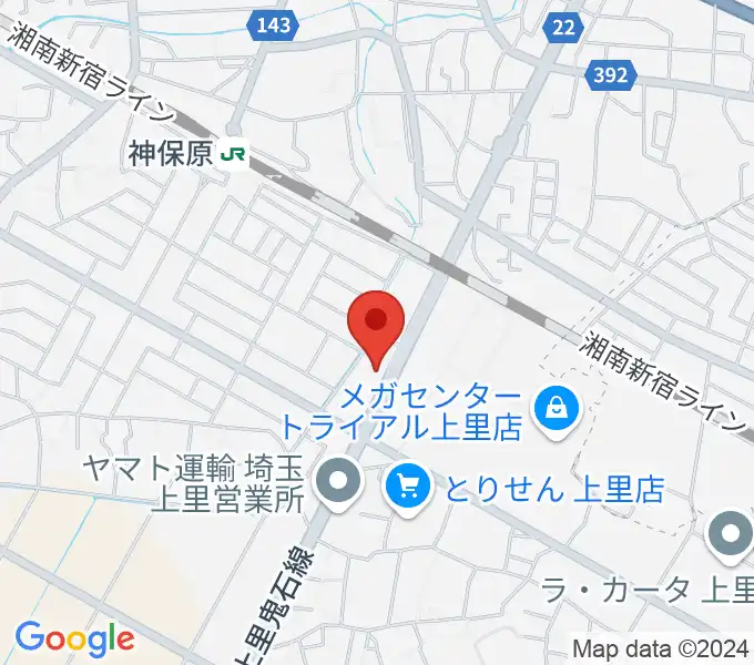 本庄かみさと総合センター ヤマハミュージックの地図