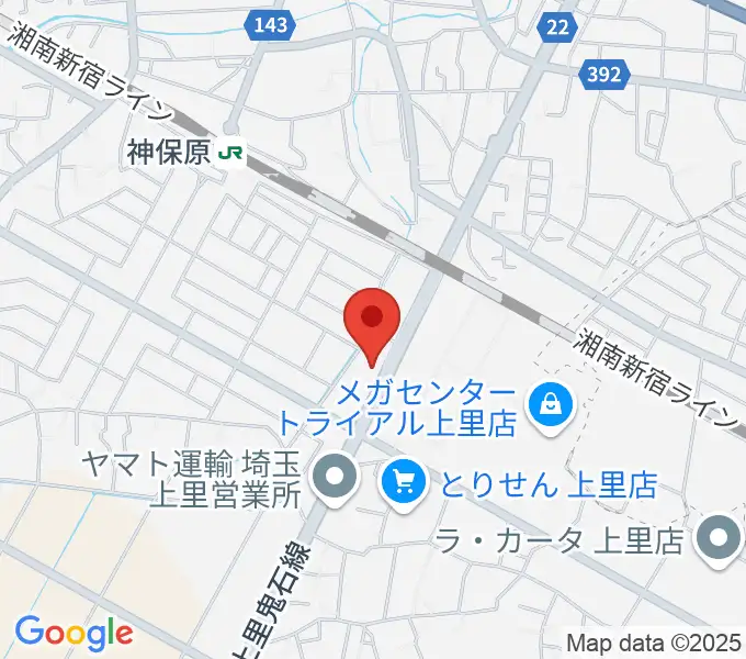 本庄かみさと総合センター ヤマハミュージックの地図