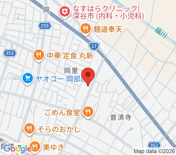 深谷みらい総合センター ヤマハミュージックの地図