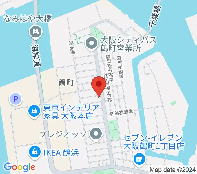 西部ピアノ大阪の地図