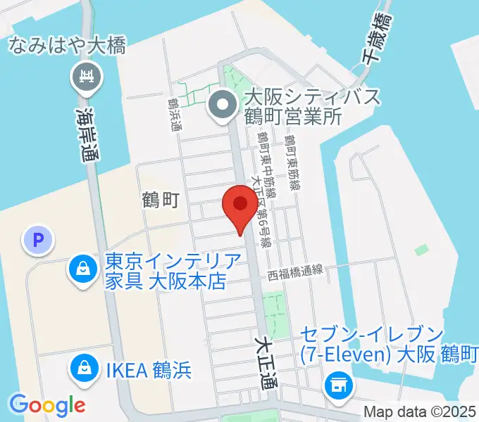 西部ピアノ大阪の地図