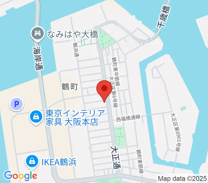西部ピアノ大阪の地図