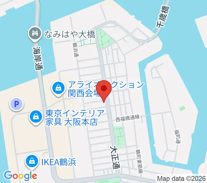 西部ピアノ大阪の地図