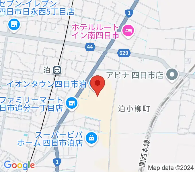 島村楽器イオンタウン四日市泊店の地図