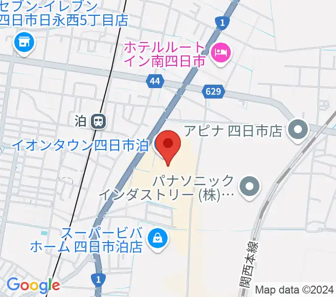 島村楽器イオンタウン四日市泊店の地図