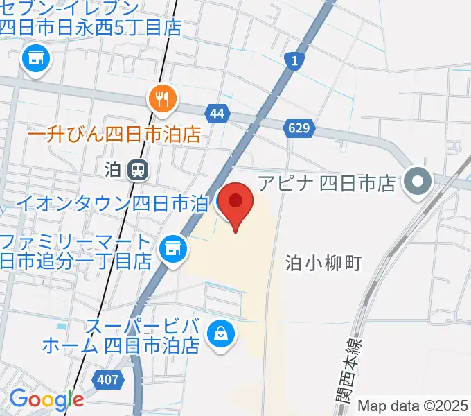 島村楽器イオンタウン四日市泊店の地図