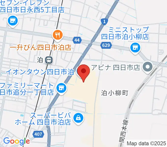 島村楽器イオンタウン四日市泊店の地図