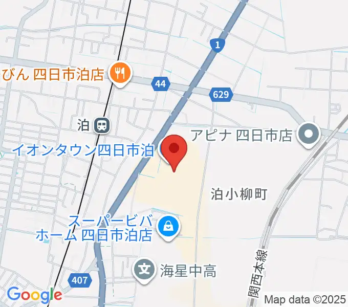 島村楽器イオンタウン四日市泊店の地図