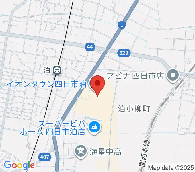 島村楽器イオンタウン四日市泊店の地図