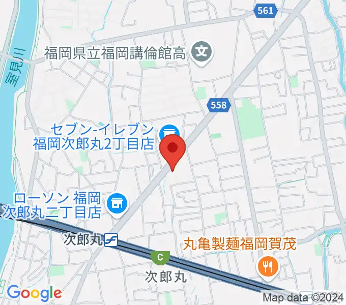 西部ピアノ福岡工房の地図