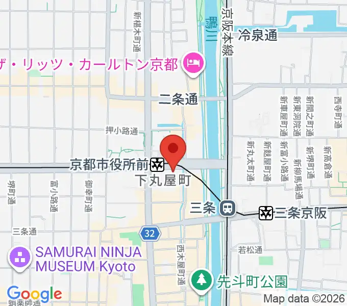 JEUGIAミュージックセンター御池の地図