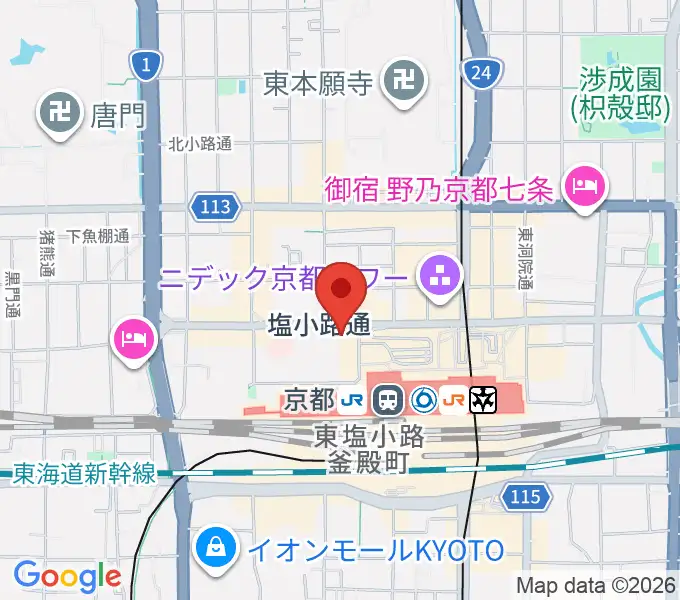JEUGIAハーモニーステーション京都駅前の地図