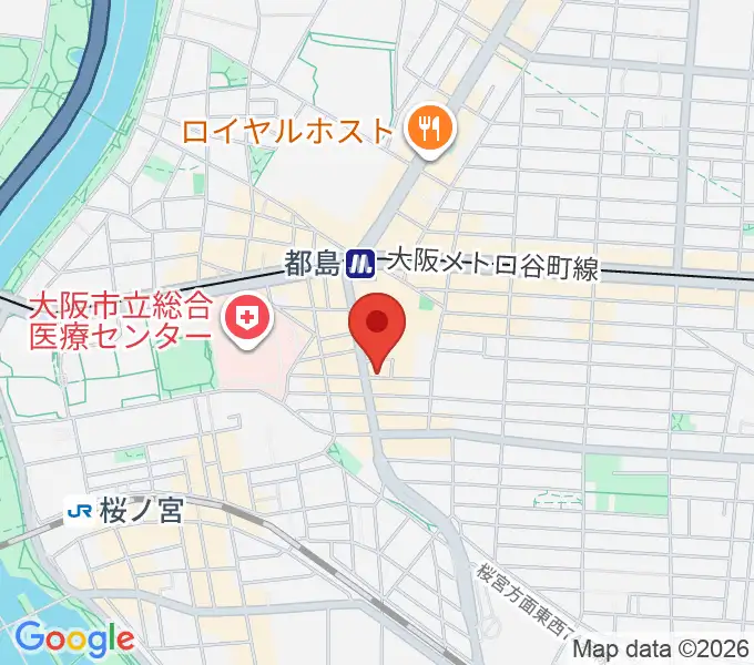 都島ピアノ教室の地図