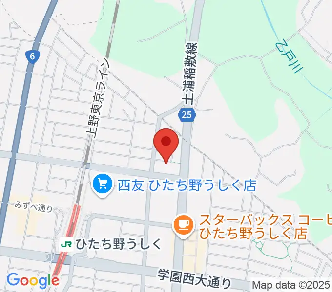 ひたち野うしく総合センター ヤマハミュージックの地図