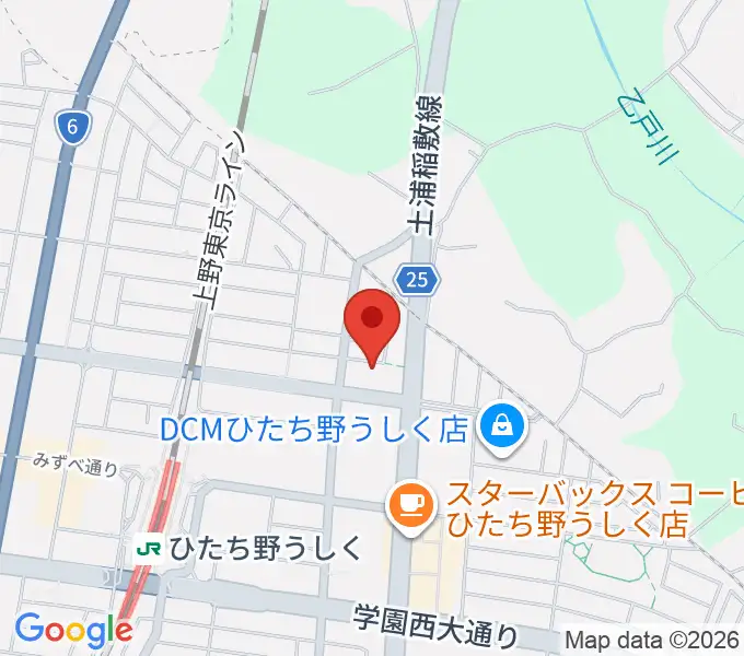 ひたち野うしく総合センター ヤマハミュージックの地図