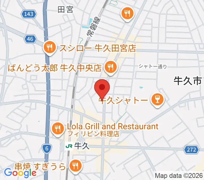 セイワ楽器 牛久センターの地図