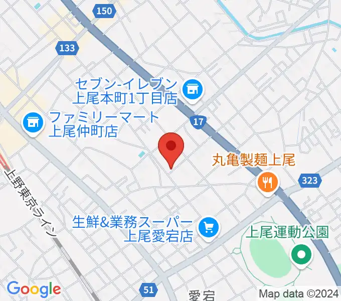 あたごピアノ教室の地図