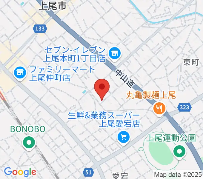 あたごピアノ教室の地図