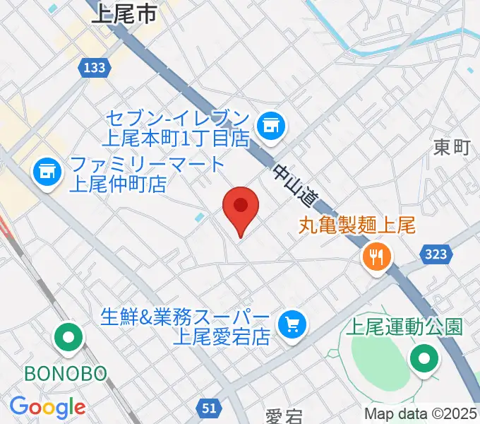 あたごピアノ教室の地図