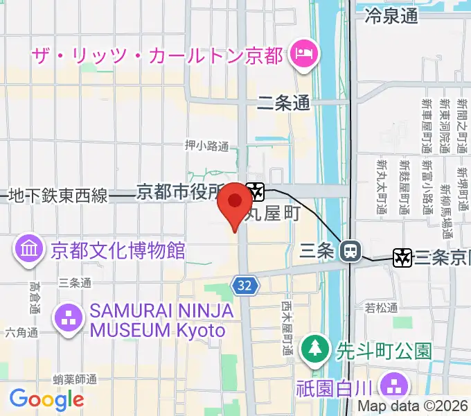 ロキシーミュージックスクール京都三条校の地図