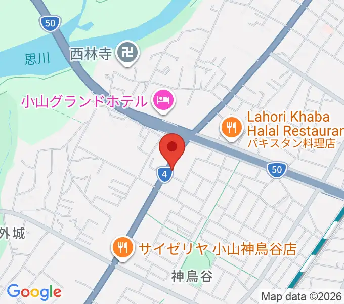 小山センター ヤマハミュージックの地図