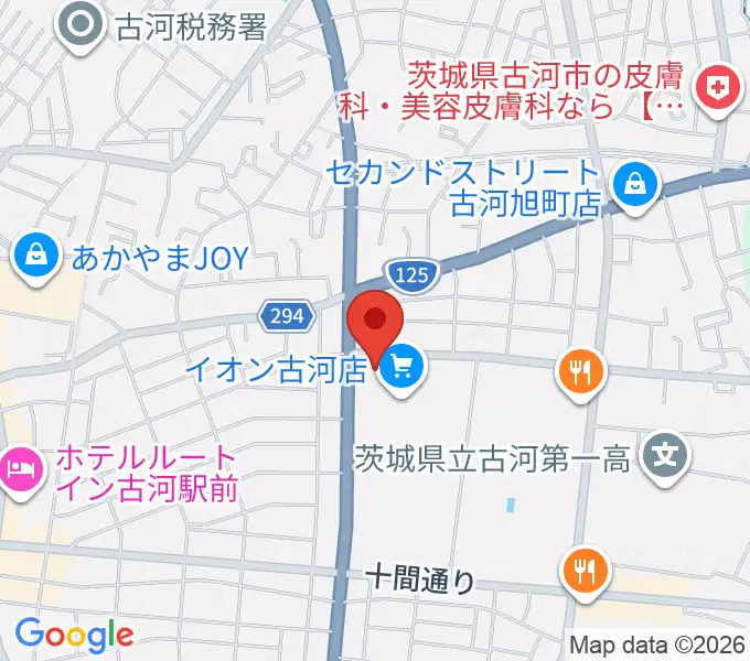 イオン古河センター ヤマハミュージックの地図