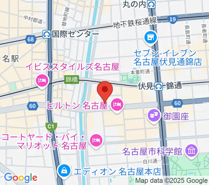 ヤマハミュージック 名古屋店の地図