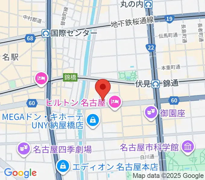 ヤマハミュージック 名古屋店の地図